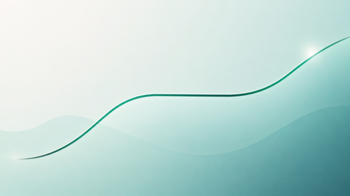 Soft curves and calm teal gradient tones